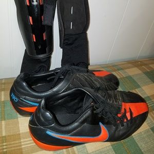 Nike soccer cleats with matching shin guards